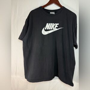 Vintage Y2K Nike Black T-Shirt XL Grey Tag Swoosh Logo Tee‎